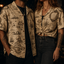 Cartographer's Warning Hawaiian Shirt — Antique Kraken Sea Chart