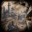 Crosfil Coastal Watch 1975 Hawaiian Shirt — Lighthouse Bigfoot Toile Print