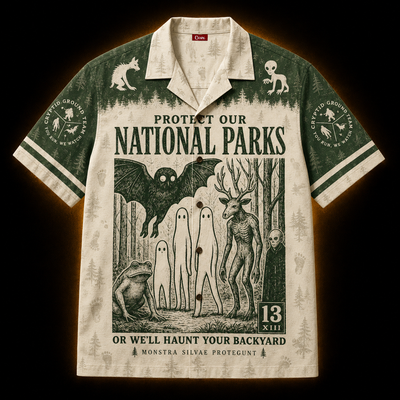 Protect Our National Parks — Cryptid Ground Team Hawaiian Shirt