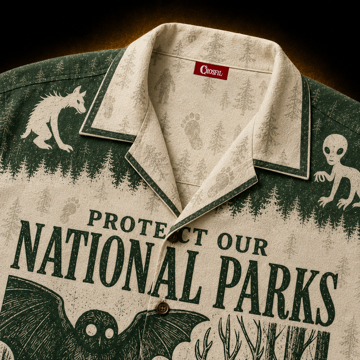 Protect Our National Parks — Cryptid Ground Team Hawaiian Shirt