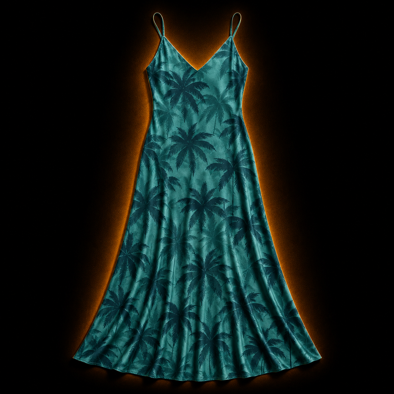 Bluff Coast — Tropical Noir Slip Dress