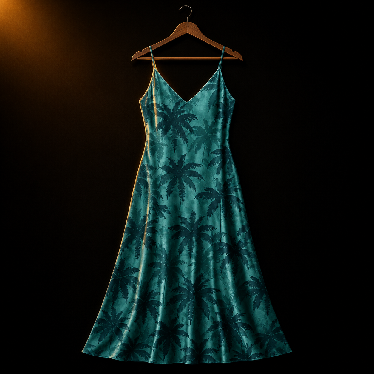 Bluff Coast — Tropical Noir Slip Dress