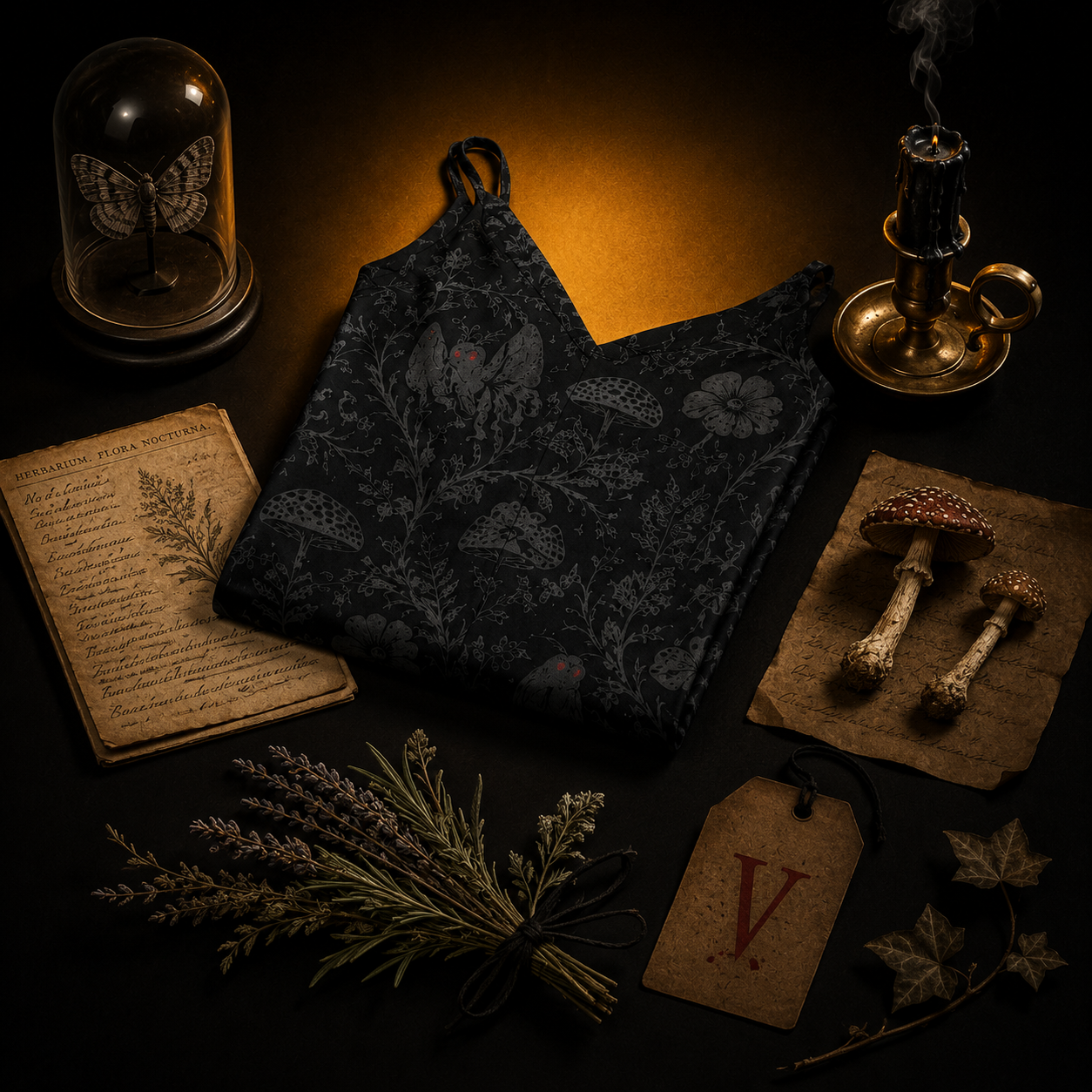 Toile de Cryptide — Witchy Botanical Slip Dress