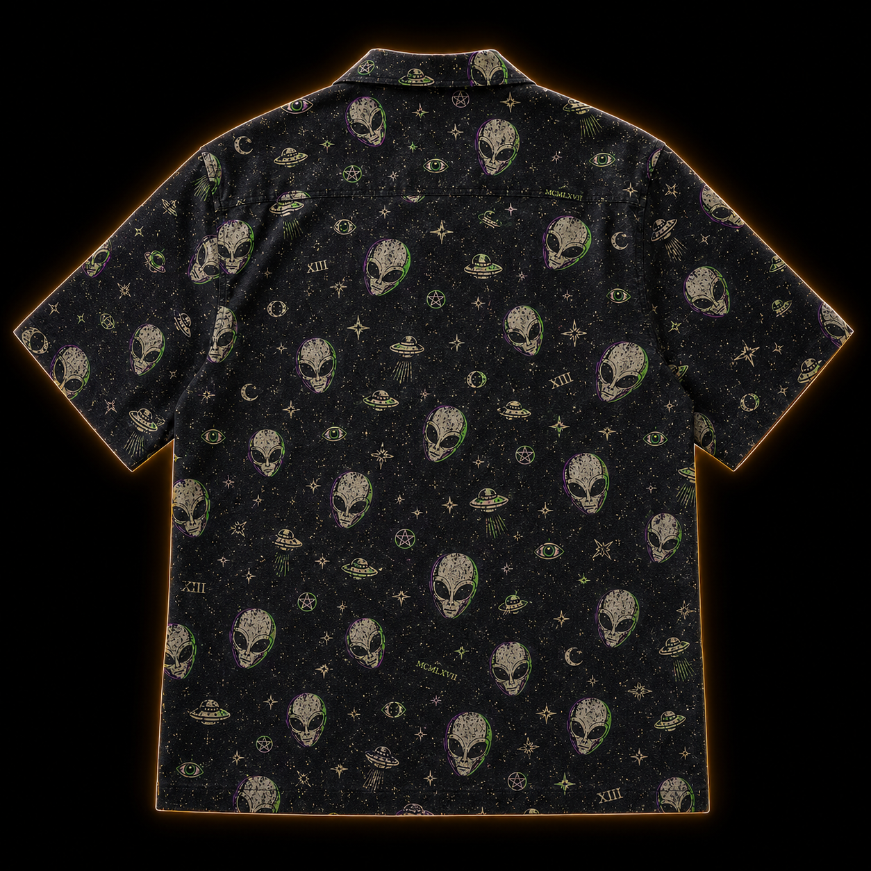 Cosmic Cryptid XIII — Alien Micro-Repeat Hawaiian Shirt