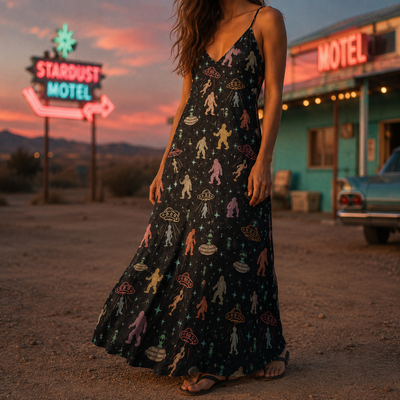 Roadtrip '67 — Cosmic Cryptid Slip Dress