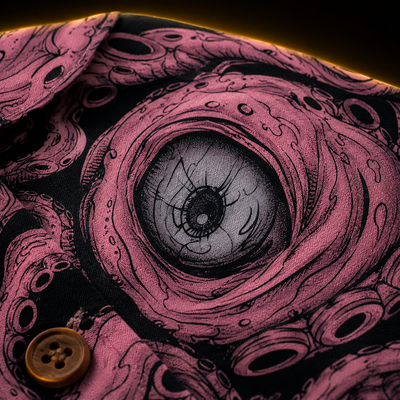 Crosfil Pink Abyss Hawaiian Shirt — Tentacle & Eyes All-Over Print
