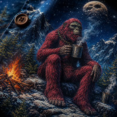 Crosfil Cold Comfort Hawaiian Shirt — Bigfoot Mountain Night Print