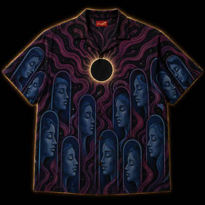 The Sleeping Choir: Eclipse — Dark Occult Faces Hawaiian Shirt