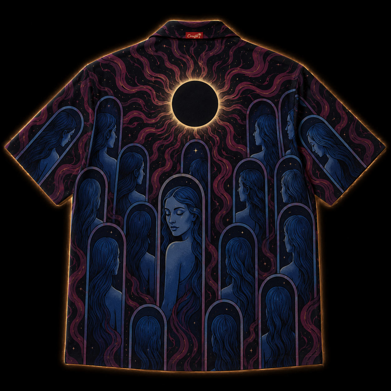 The Sleeping Choir: Eclipse — Dark Occult Faces Hawaiian Shirt