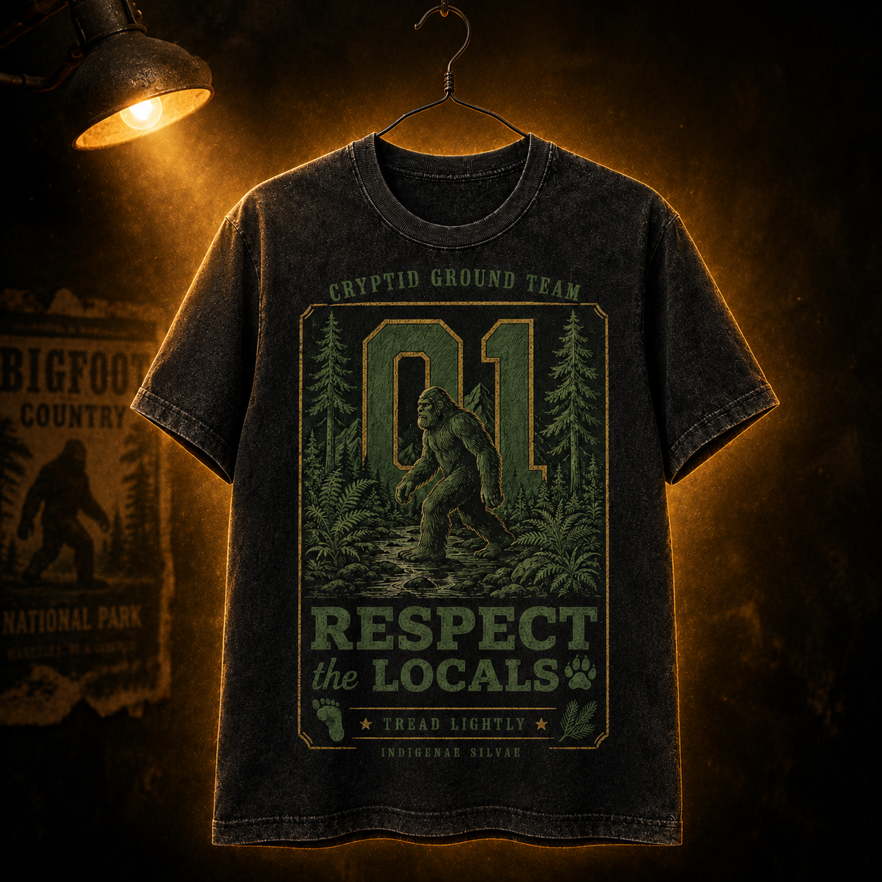 Respect The Locals — Bigfoot Country Washed T-Shirt