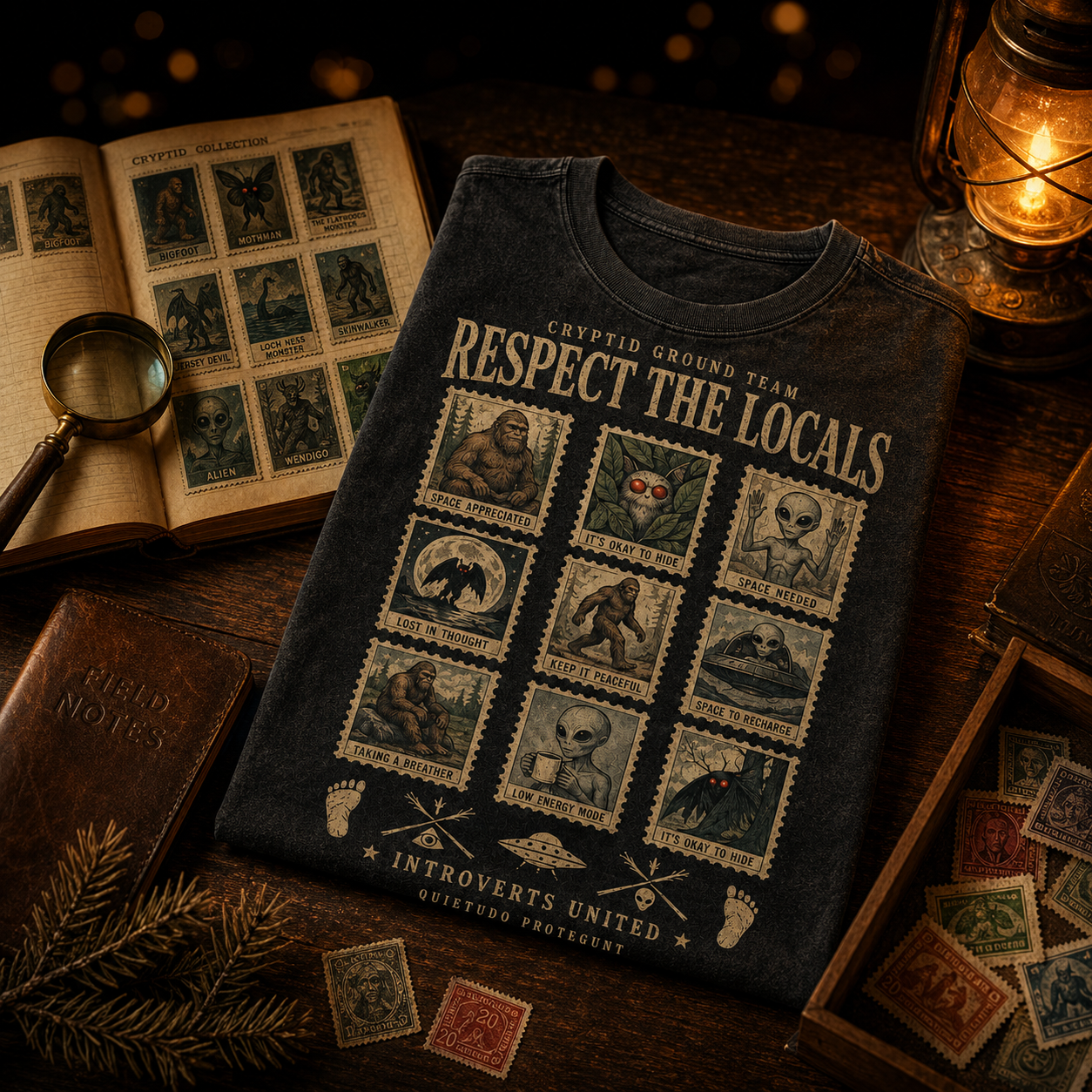 Respect The Locals — Cryptid Introverts United Washed T-Shirt