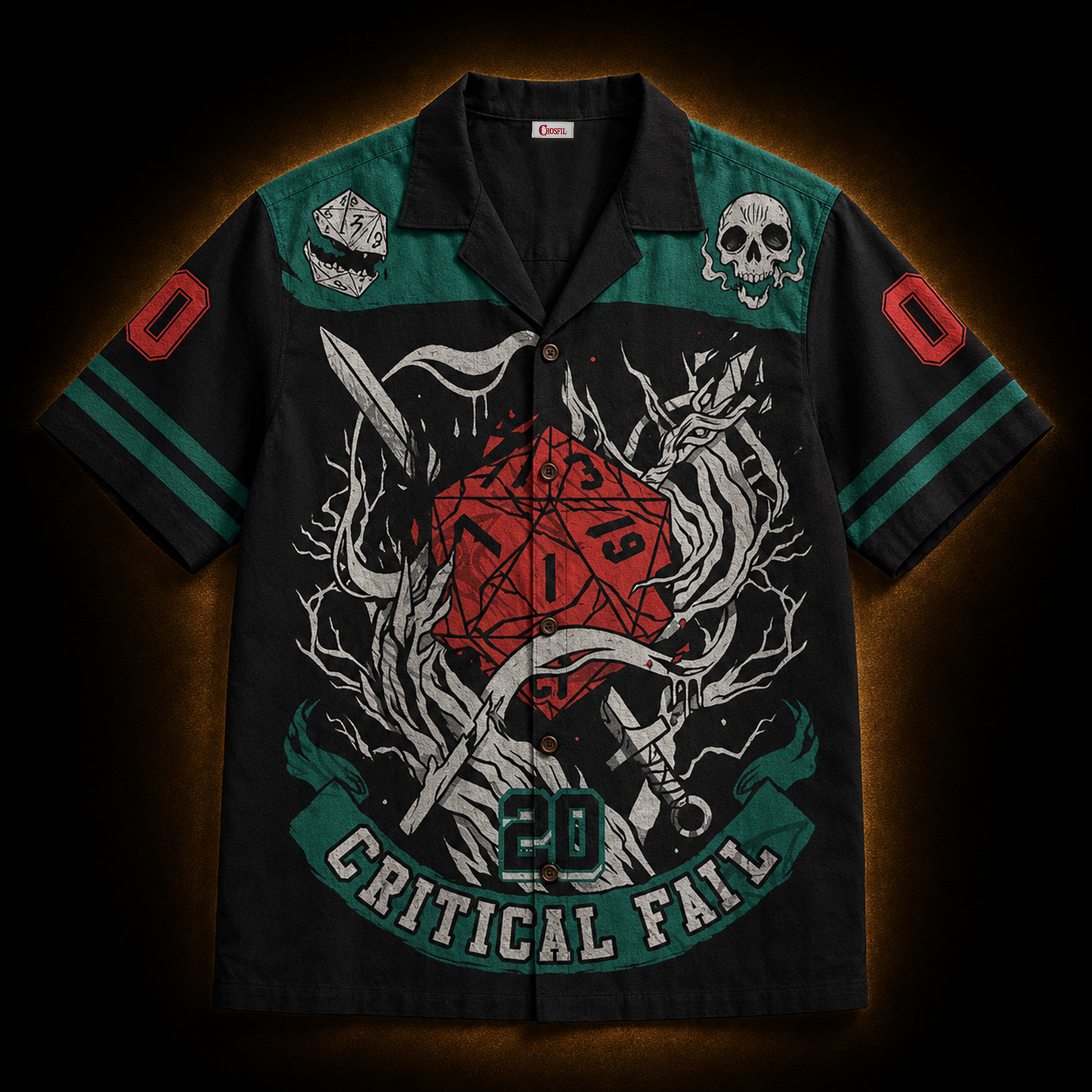 Dungeon Master 20 — Critical Fail D20 Hawaiian Shirt | Gaming Collection