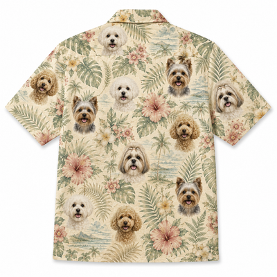 Custom Dog Face Hawaiian Shirt — Personalized Vintage Tropical  Pet Photo Aloha Shirt
