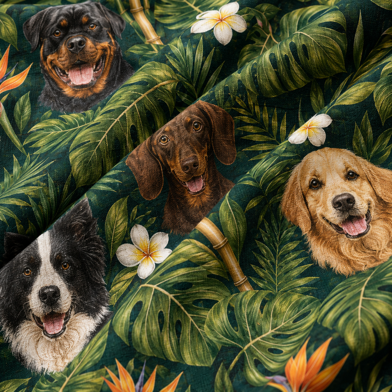 Custom Dog Face Hawaiian Shirt — Personalized Tropical Jungle  Pet Photo Aloha Shirt