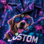 Custom Dog & Text Cyberpunk Hawaiian Shirt — Personalized Neon Tokyo Tropical Aloha