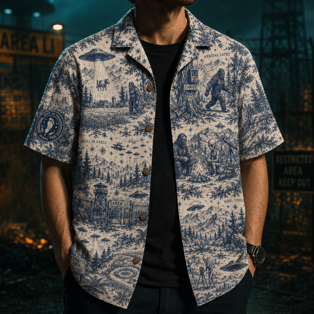 Veritas Latet — Paranormal Toile Hawaiian Shirt