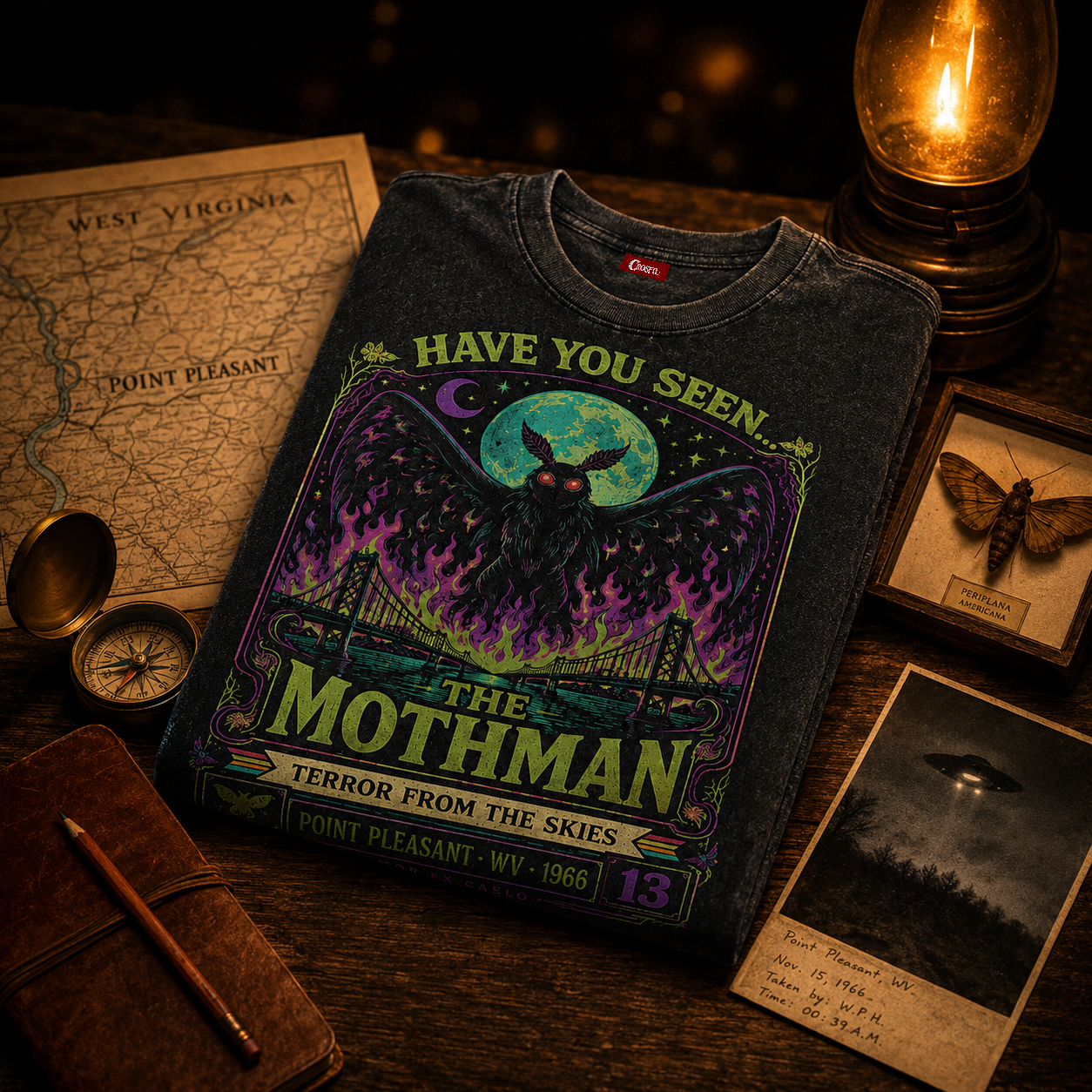 Mothman — Have You Seen Terror From The Skies Washed T-Shirt