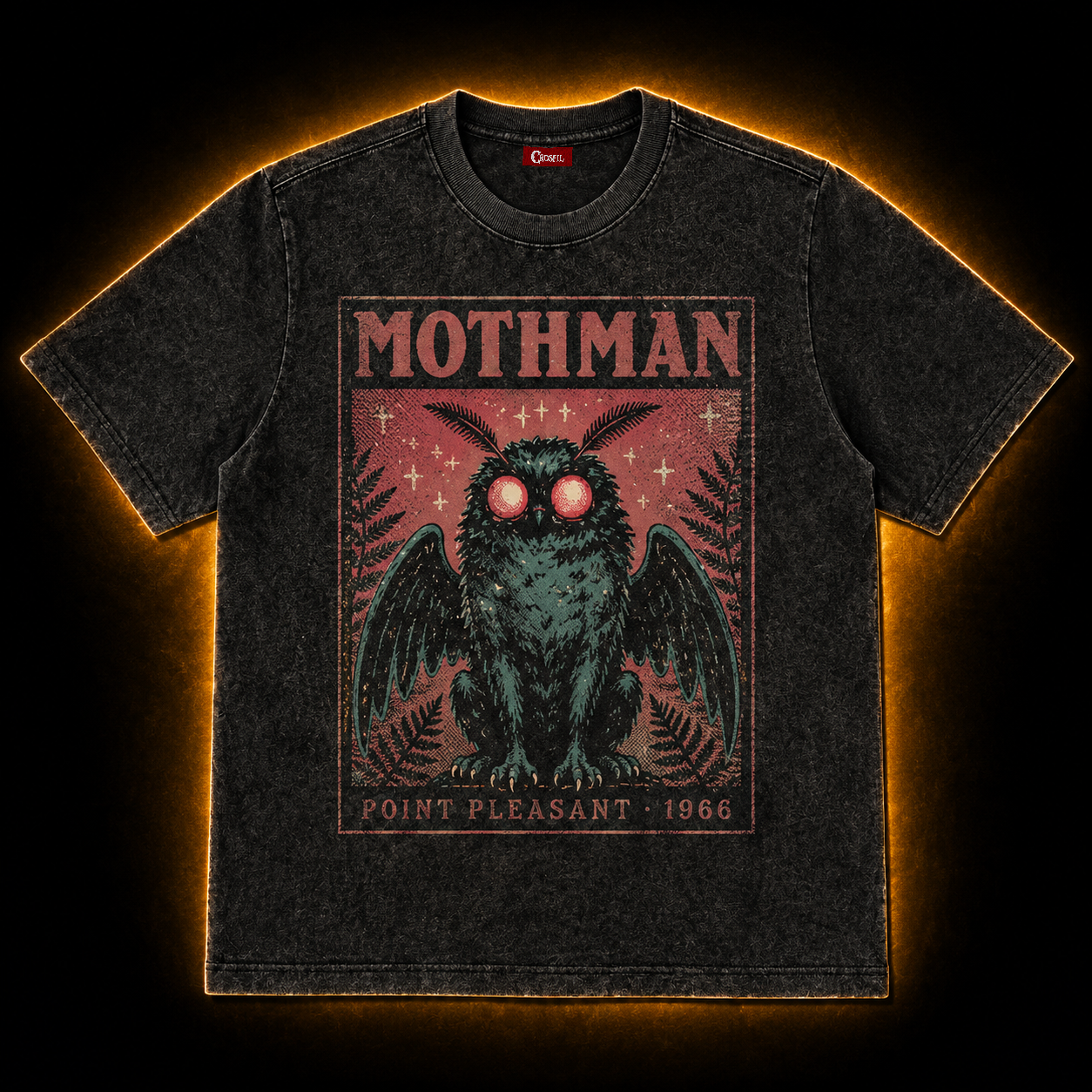 Mothman — Point Pleasant 1966 Vintage Cryptid Washed T-Shirt