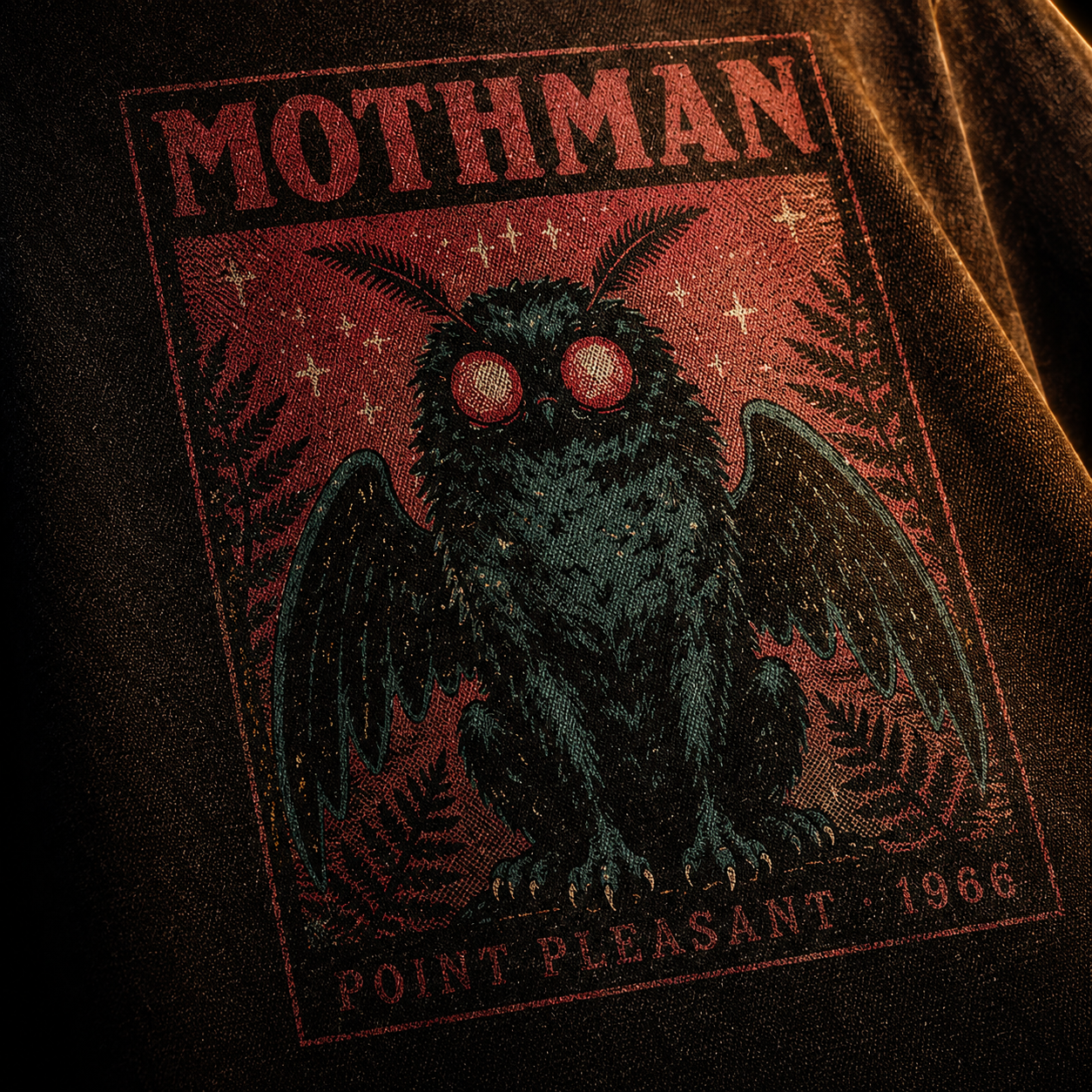 Mothman — Point Pleasant 1966 Vintage Cryptid Washed T-Shirt