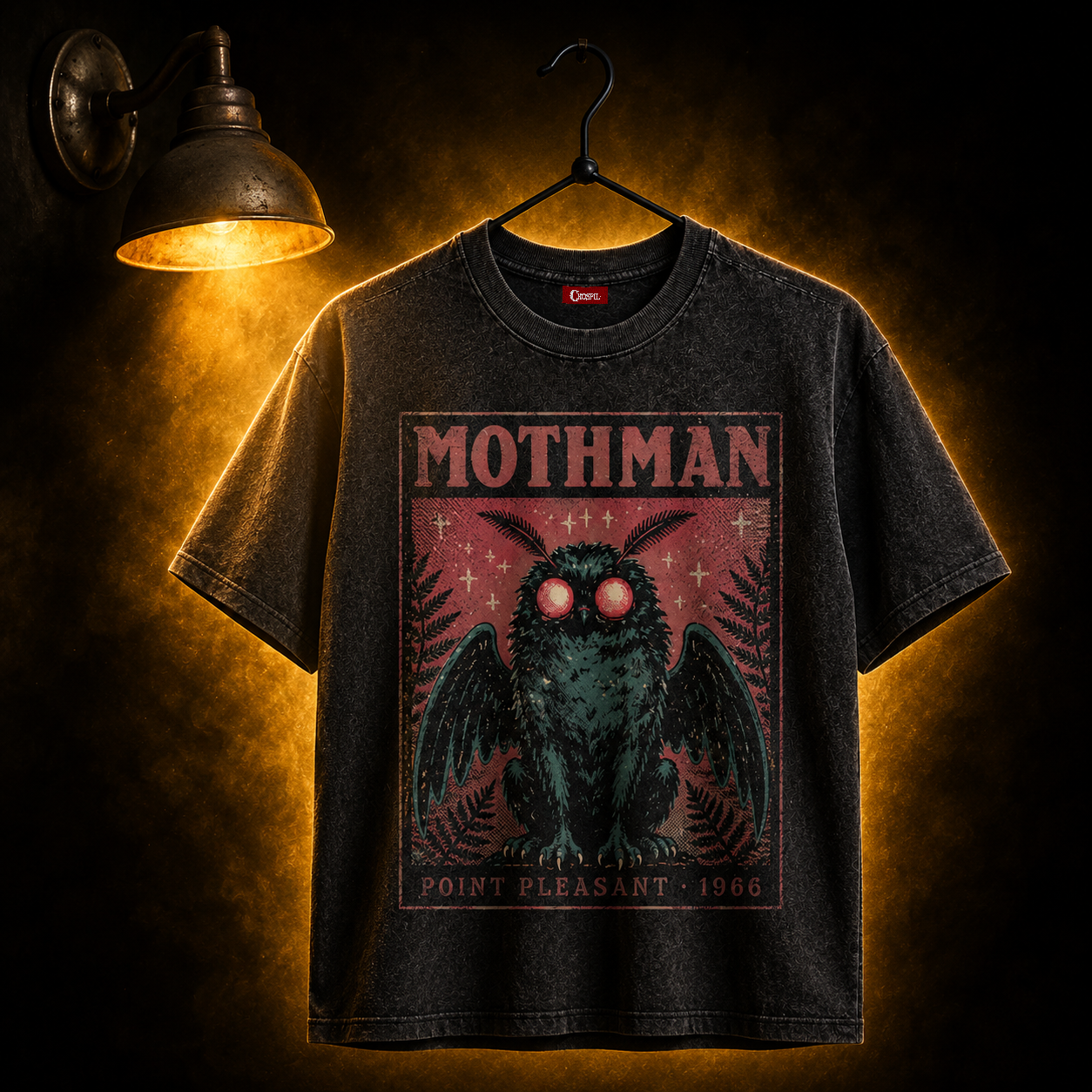 Mothman — Point Pleasant 1966 Vintage Cryptid Washed T-Shirt