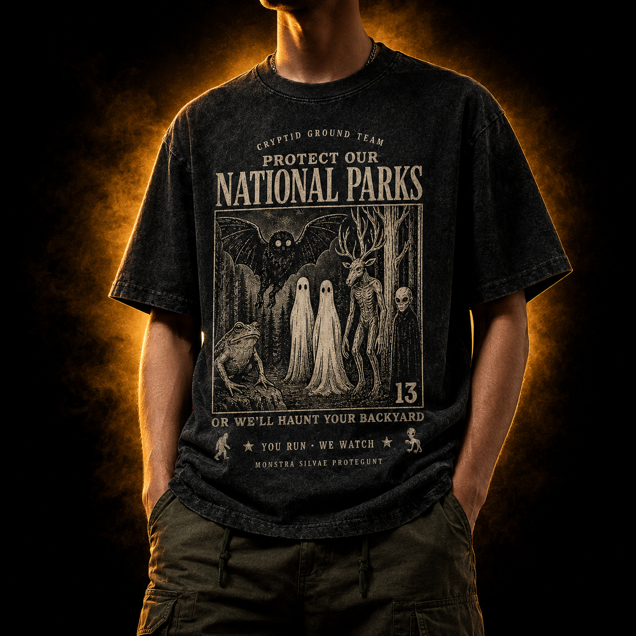 Protect Our National Parks — Cryptid Ground Team Washed T-Shirt