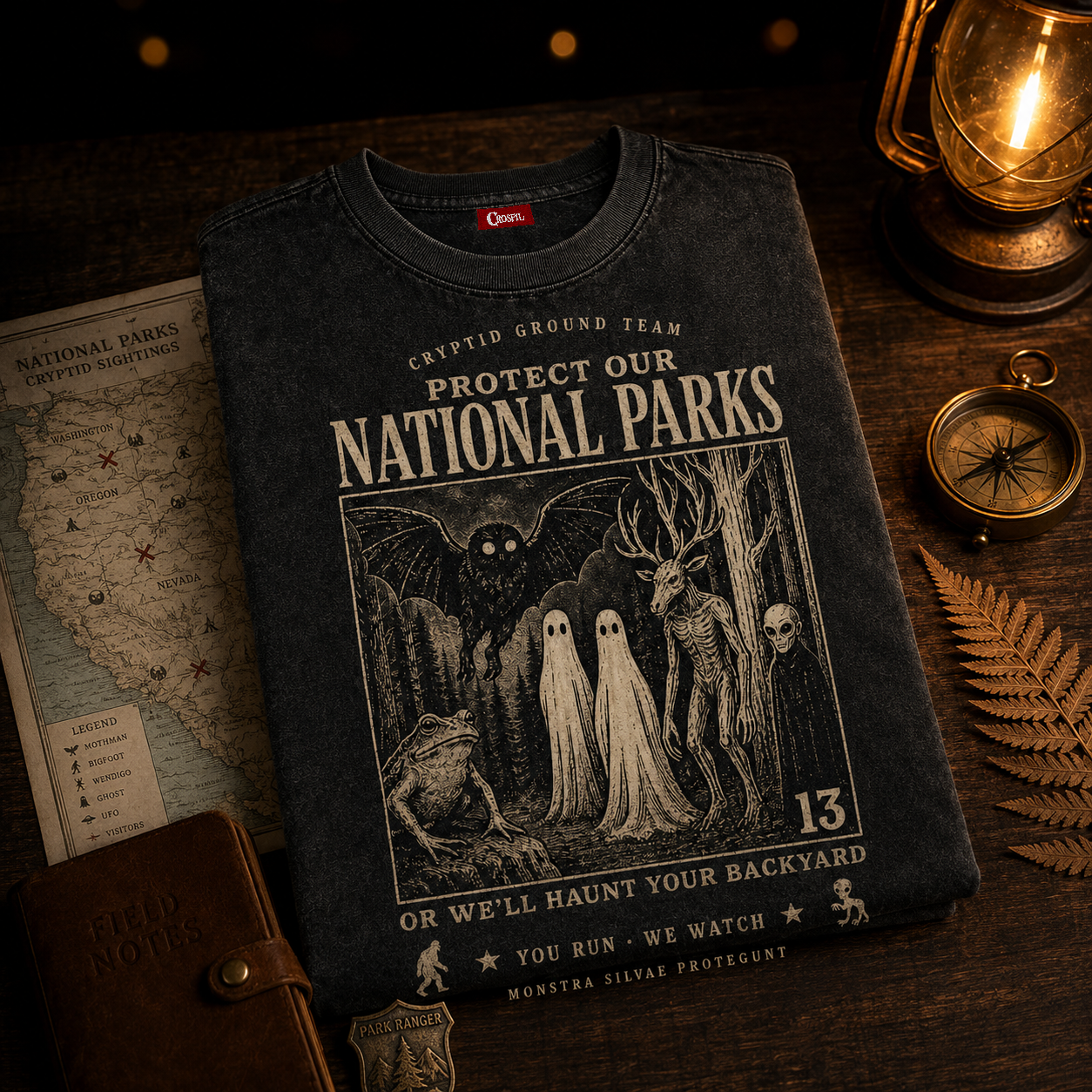 Protect Our National Parks — Cryptid Ground Team Washed T-Shirt