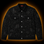 Crosfil Mothman Damask Jacket — Black Gothic Botanical All-Over Print