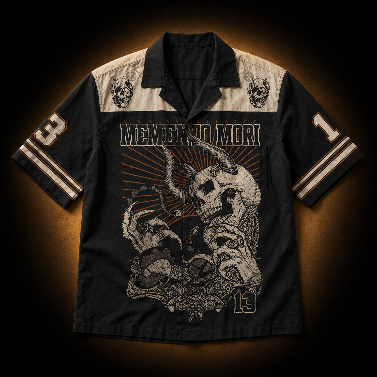 Memento Mori 13 — Gothic Skull Hawaiian Shirt | Horror Collection