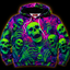 Crosfil Afterglow Hoodie — Blacklight Neon Skull All-Over Print