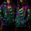 Crosfil Afterglow Hoodie — Blacklight Neon Skull All-Over Print