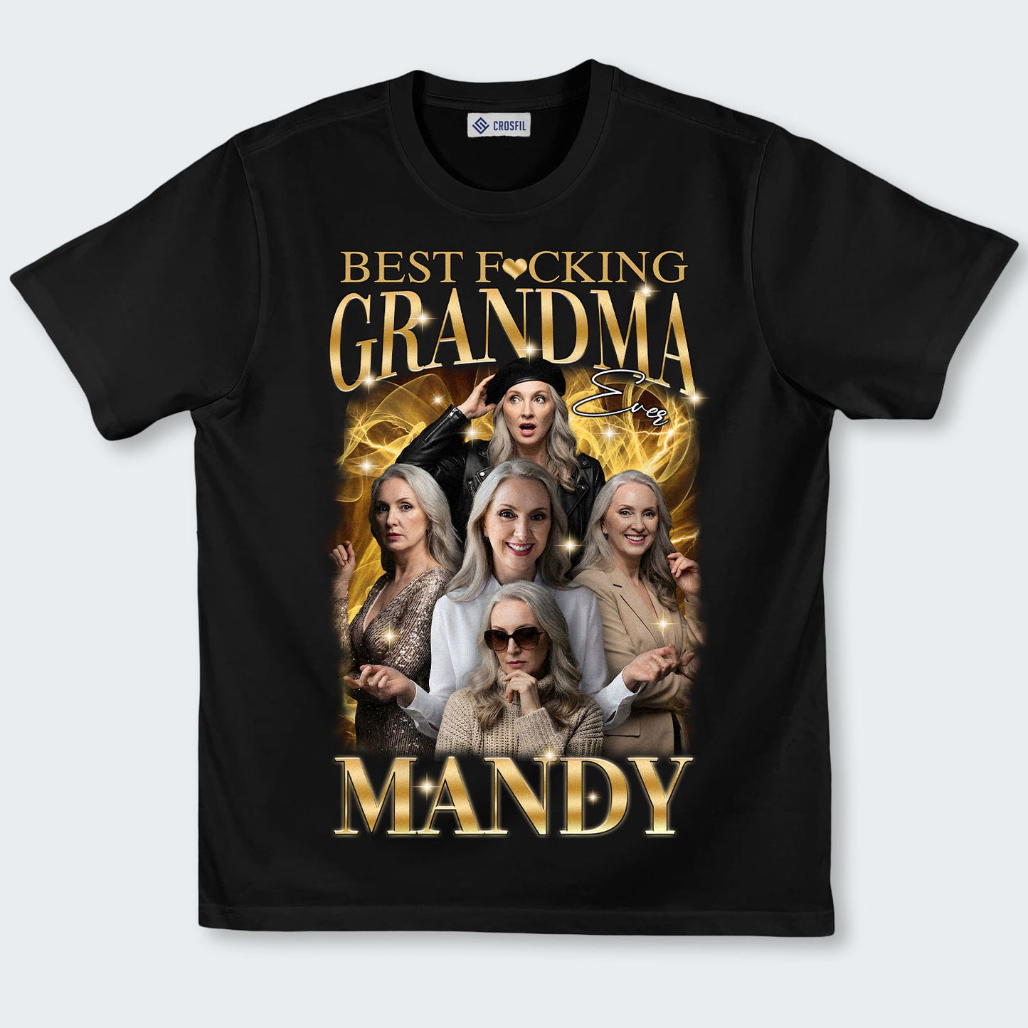 Best F❤️cking Grandma Custom Face Tee