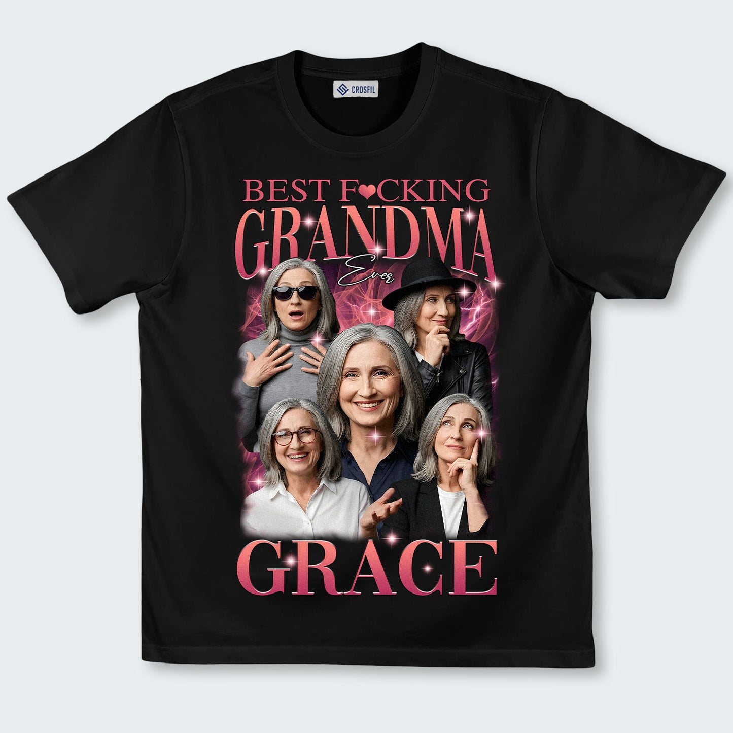 Best F❤️cking Grandma Custom Face Tee