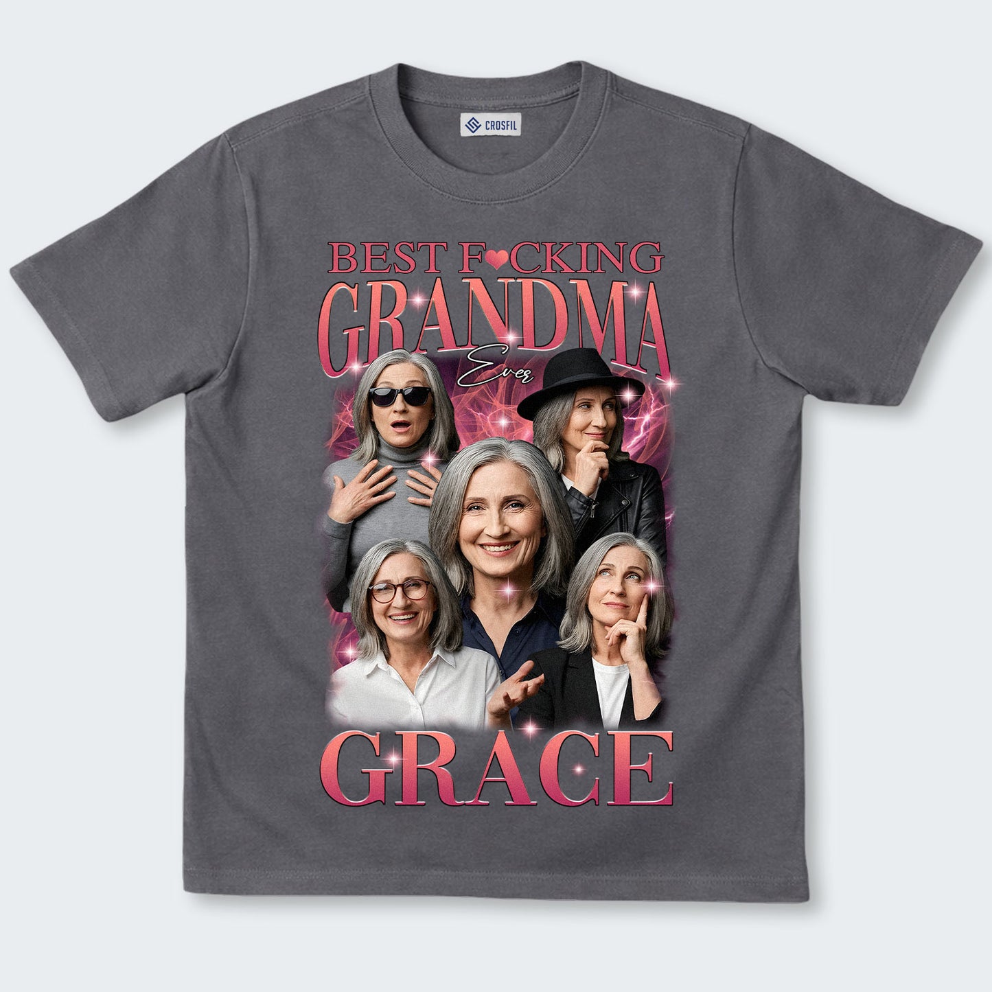 Best F❤️cking Grandma Custom Face Tee