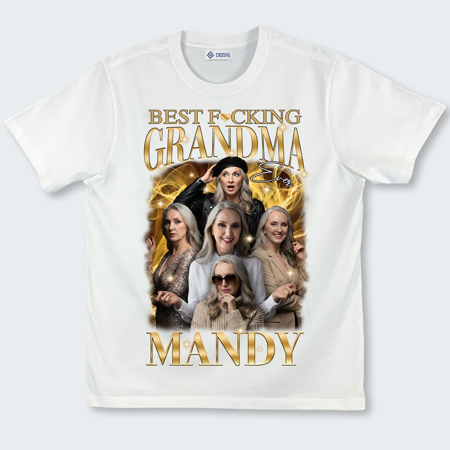 Best F❤️cking Grandma Custom Face Tee