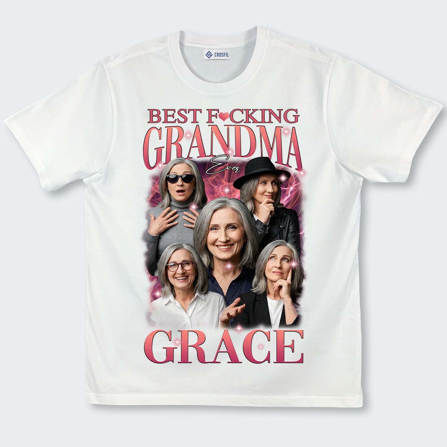 Best F❤️cking Grandma Custom Face Tee