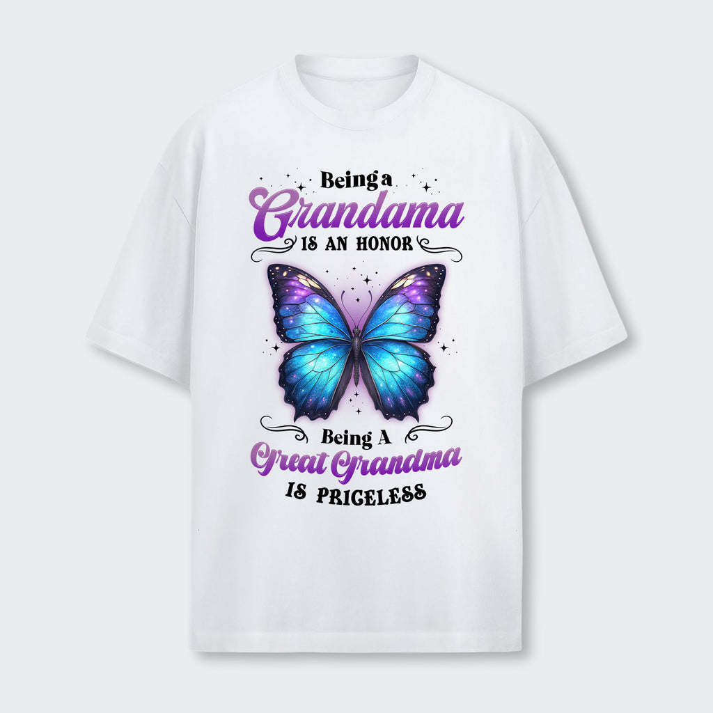 Being A Grandma Is An Honor Being A Great Grandma Is Priceless T-Shirt 090126