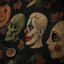 Crosfil The Costume Aisle Hawaiian Shirt — Vintage Halloween Mask Print