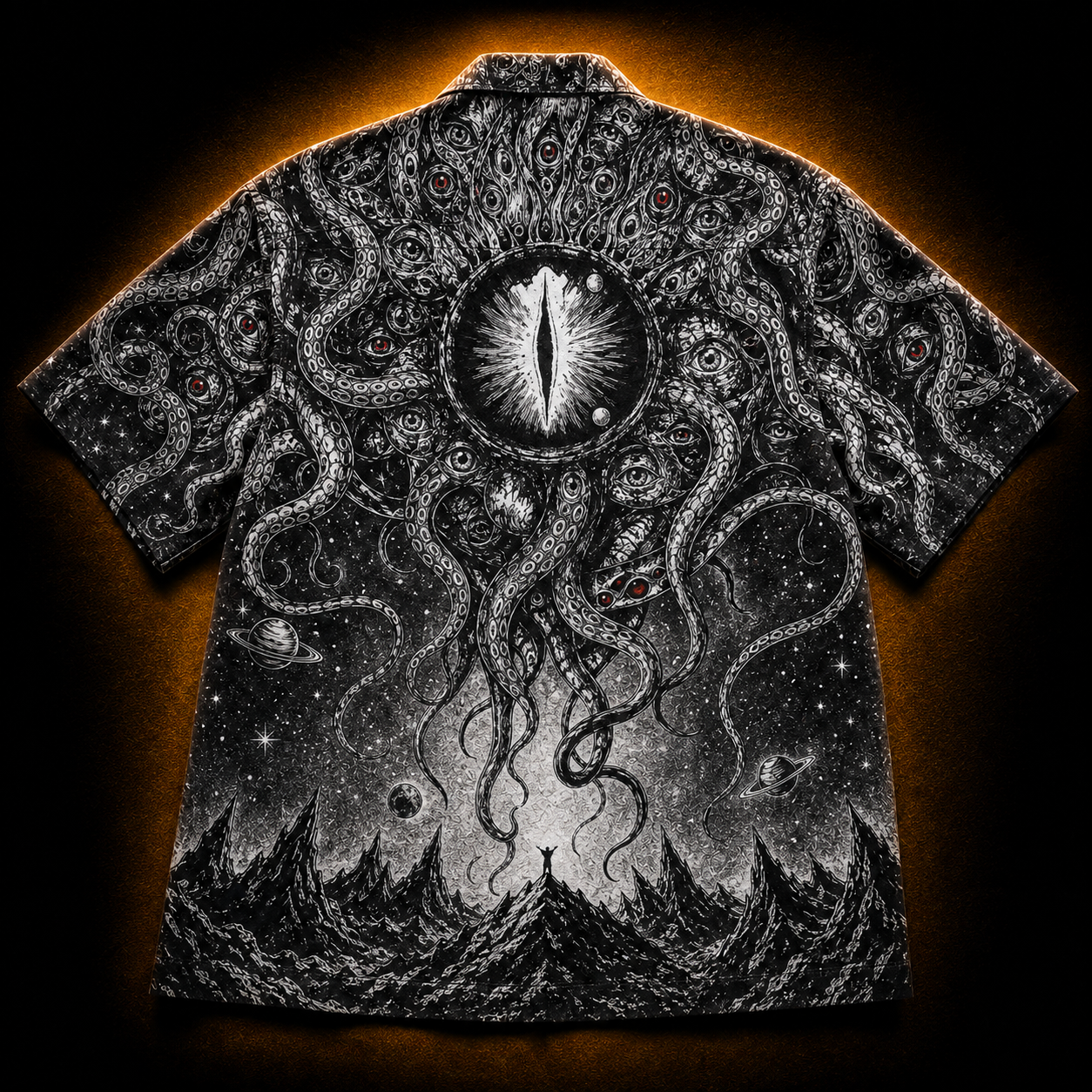 Crosfil Audience Hawaiian Shirt — Eldritch Cosmic Tentacle Print