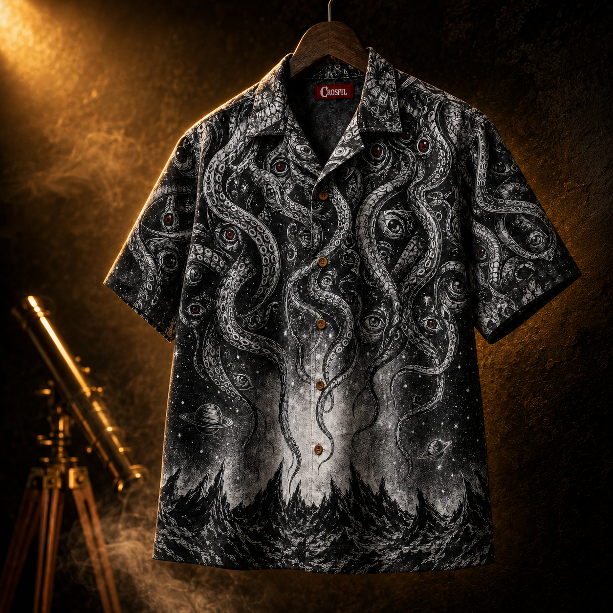 Crosfil Audience Hawaiian Shirt — Eldritch Cosmic Tentacle Print