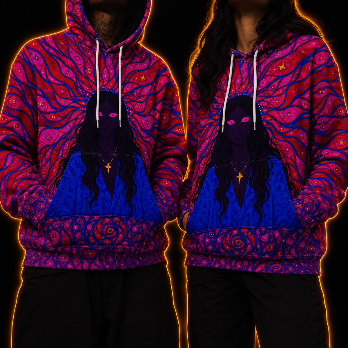 Crosfil Aura Hoodie — Trippy Psychedelic Seer All-Over Print