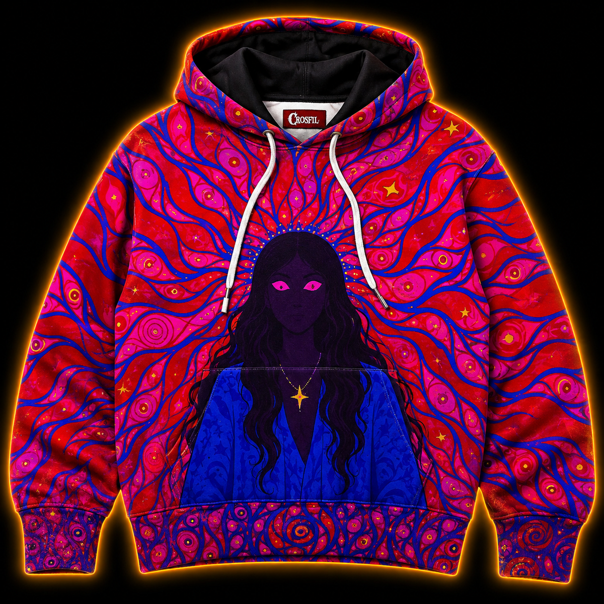 Crosfil Aura Hoodie — Trippy Psychedelic Seer All-Over Print