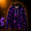 Crosfil Burnout Hoodie — Blacklight Neon Evil Eyes All-Over Print