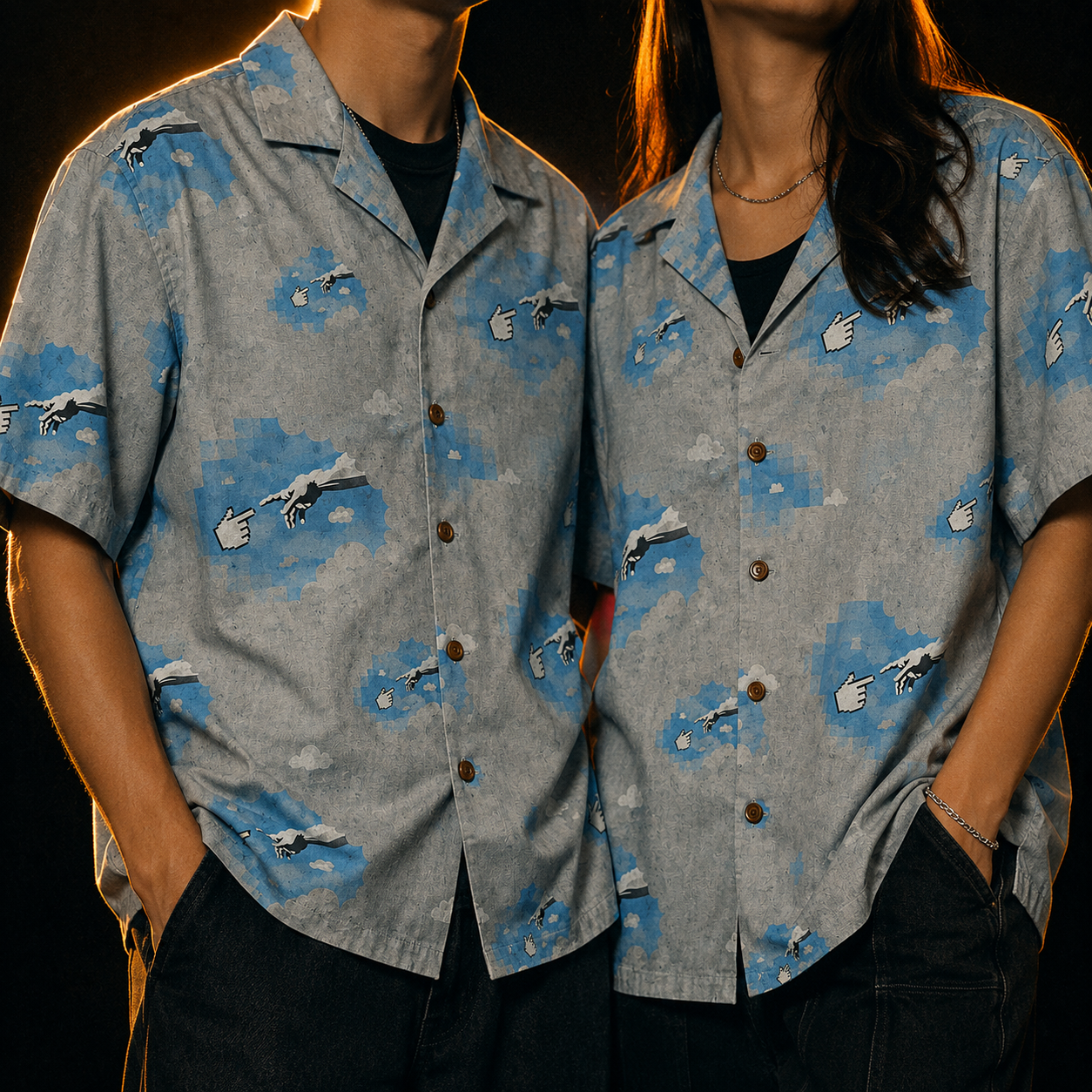 Crosfil First Click Hawaiian Shirt — Pixel Creation Street Art Print