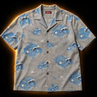 Crosfil First Click Hawaiian Shirt — Pixel Creation Street Art Print