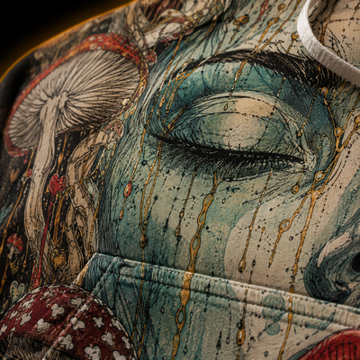 Crosfil Fruiting Body Hoodie — Psychedelic Mushroom Head Art Print