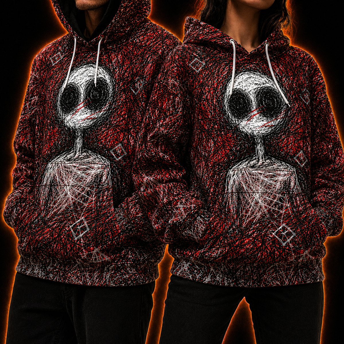 Crosfil Imaginary Friend Hoodie — Creepypasta Scribble Art Print