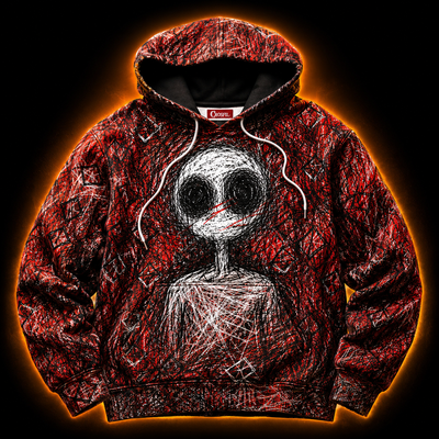 Crosfil Imaginary Friend Hoodie — Creepypasta Scribble Art Print