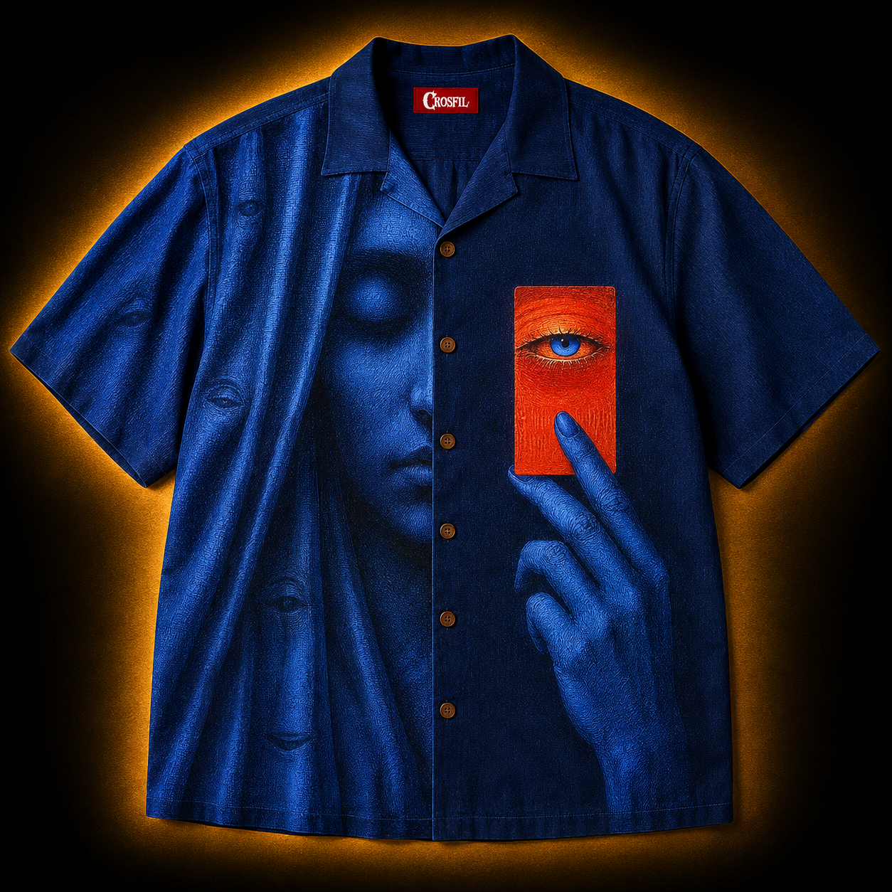Crosfil Second Sight Hawaiian Shirt — Surreal Eye Card Art Print
