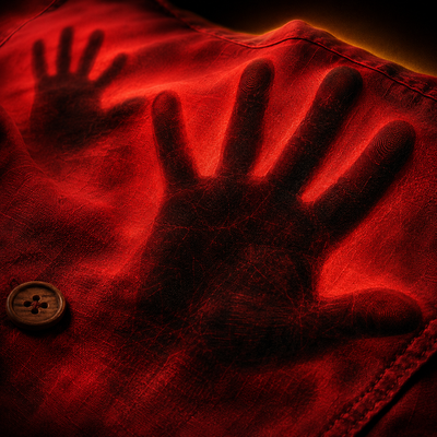 Crosfil The Lining Hawaiian Shirt — Trapped Hands Red Horror Print