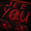 Crosfil They See You Hoodie — Red Glow Eyes Horror Text Print